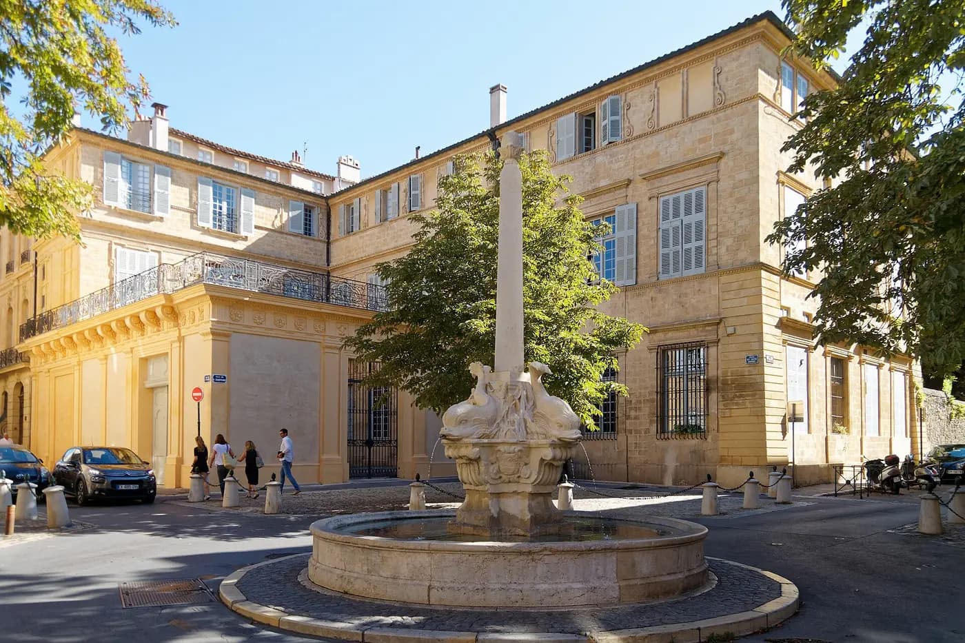 La fontaine des Quatre-Dauphins, au cœur du quartier Mazarin